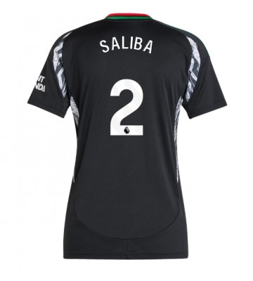 Arsenal William Saliba #2 Segunda Equipación Mujer 2024-25 Manga Corta